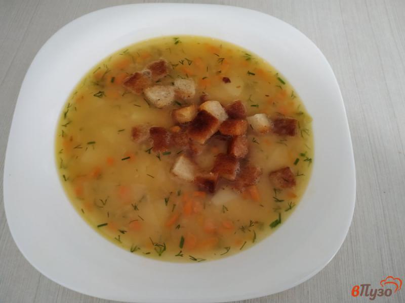 Фото приготовление рецепта: Постный гороховый суп с гренками шаг №10
