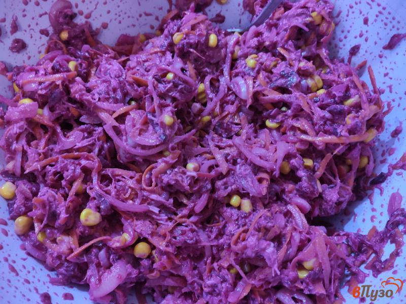 Фото приготовление рецепта: Мясной салат с овощами и сметанной заправкой шаг №9