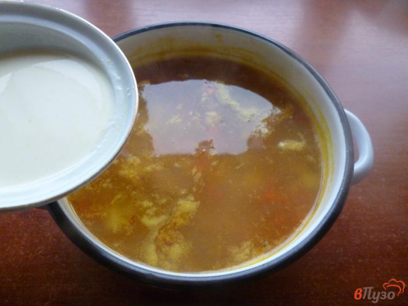 Фото приготовление рецепта: Суп со сметанной заправкой шаг №8