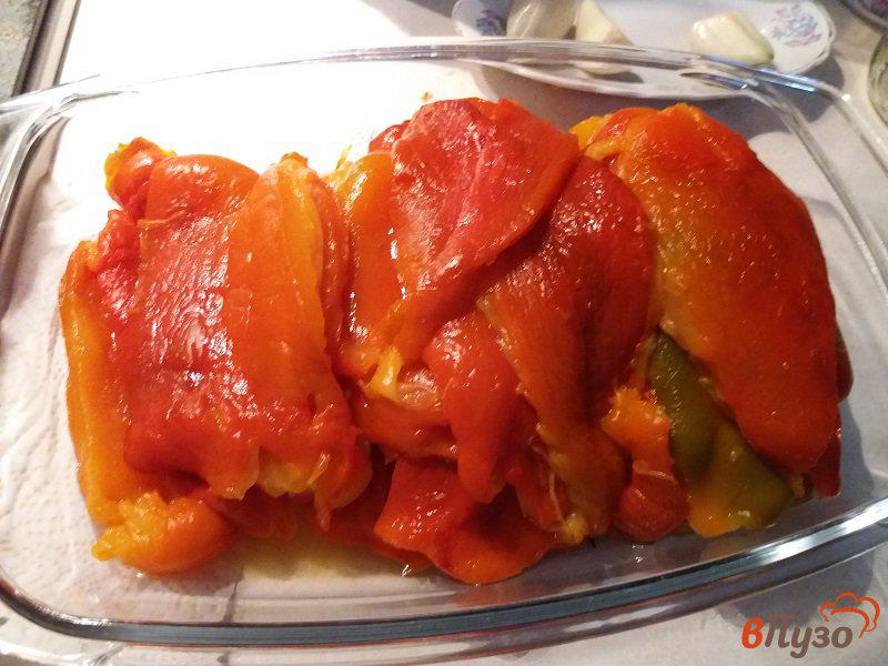 Фото приготовление рецепта: Консервированный запеченный болгарский перец на зиму шаг №5