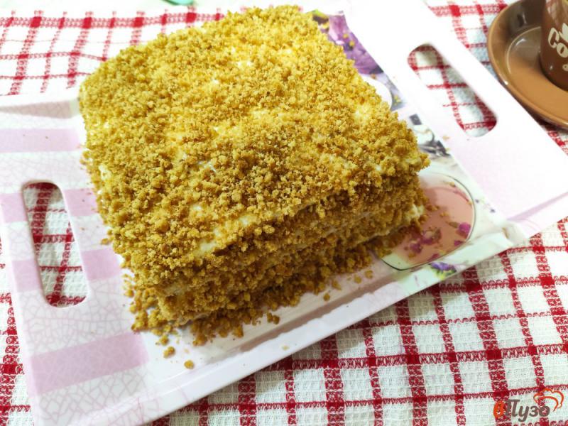 Фото приготовление рецепта: Медовый торт со сгущенкой шаг №19