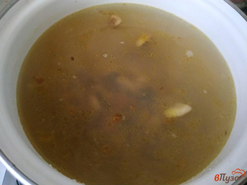 Фото приготовление рецепта: Постный грибной суп с манной крупой шаг №9