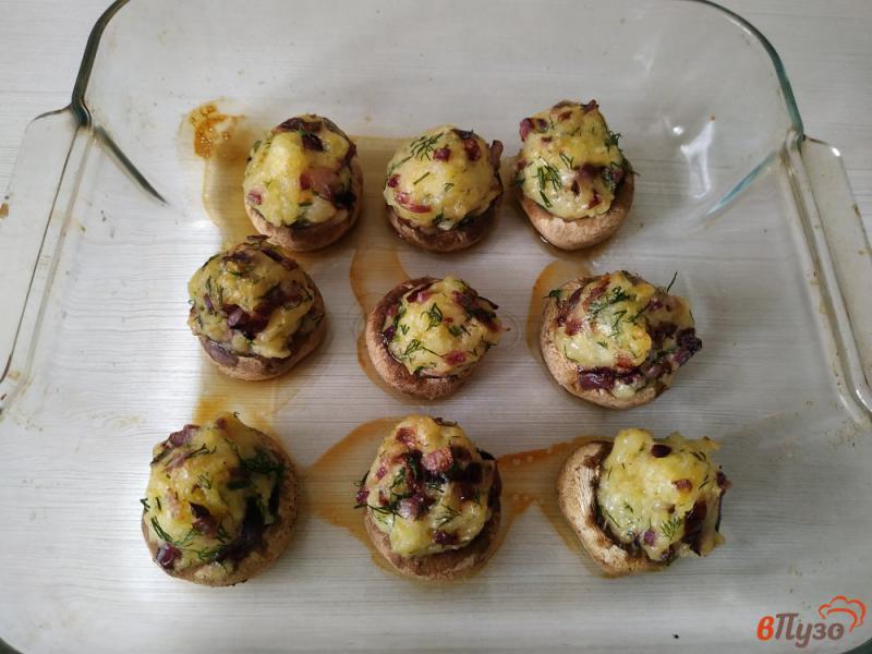 Фото приготовление рецепта: Запеченые грибы фаршированные картофелем шаг №9