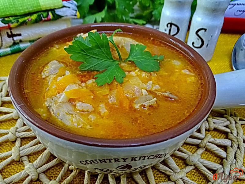 Фото приготовление рецепта: Рисовый суп на курином бульоне шаг №7