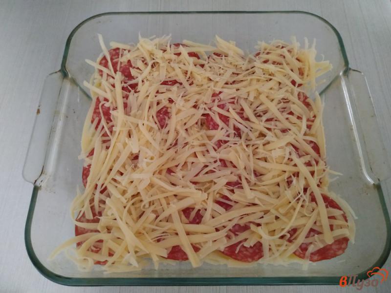 Фото приготовление рецепта: Запеканка из вермешели с салями и сыром шаг №9
