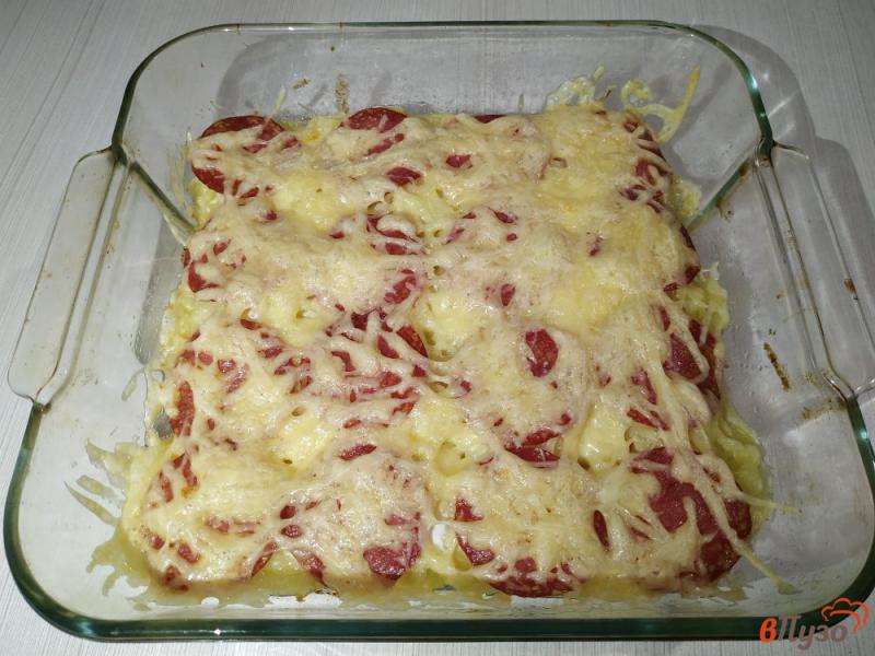 Фото приготовление рецепта: Запеканка из вермешели с салями и сыром шаг №10