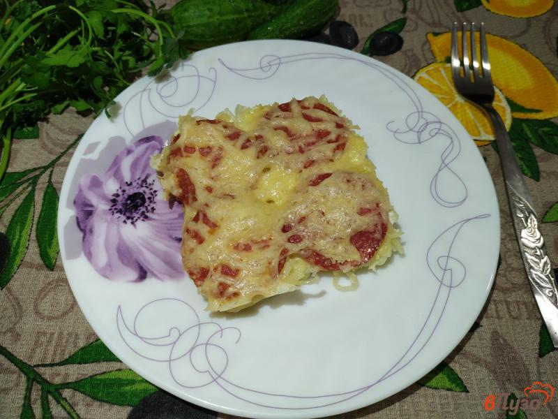 Фото приготовление рецепта: Запеканка из вермешели с салями и сыром шаг №11