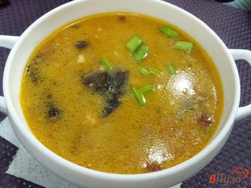 Фото приготовление рецепта: Картофельный суп с белыми грибами шаг №13