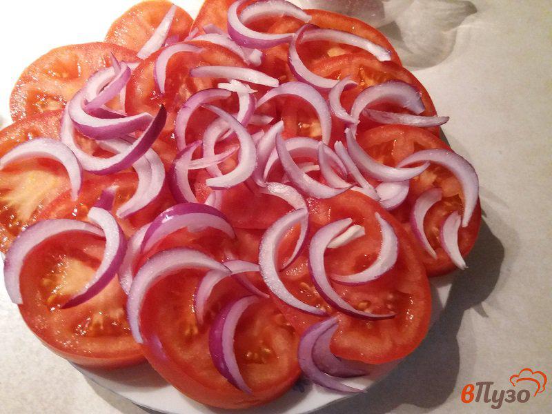 Фото приготовление рецепта: Закуска из помидор и лука по-польски шаг №4