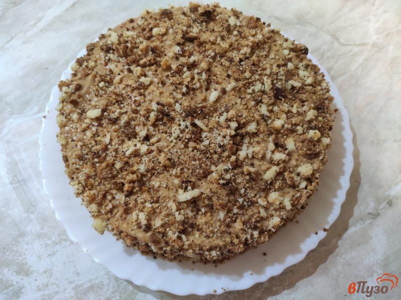 Фото приготовление рецепта: Бисквитный торт с кремом из вареной сгущенки шаг №14