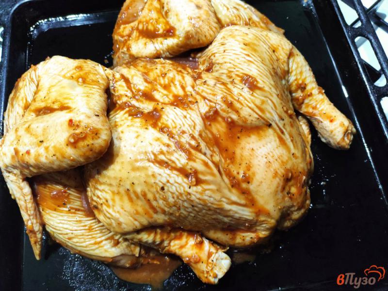 Фото приготовление рецепта: Курица запеченная в соево медовом маринаде шаг №5
