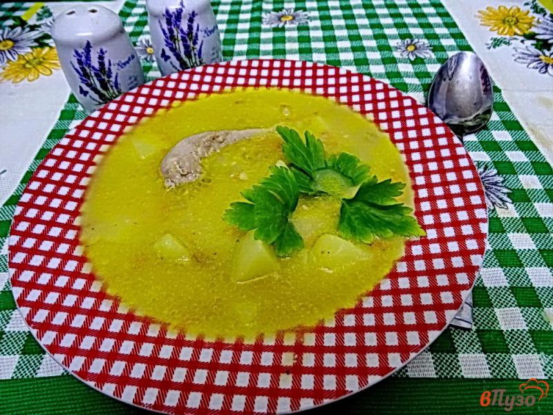 Фото приготовление рецепта: Гороховый суп с куриными шейками шаг №8