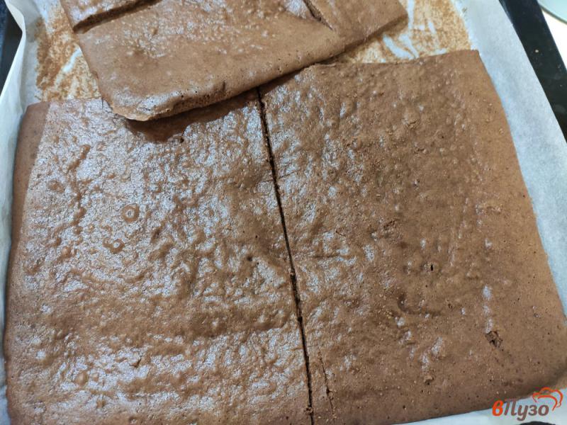 Фото приготовление рецепта: Торт с шоколадными коржами и творожно сметанным кремом шаг №5