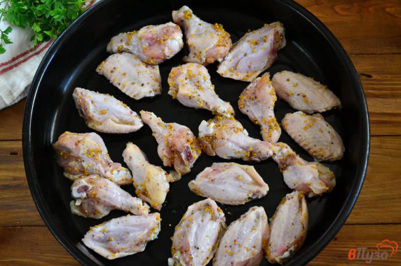 Фото приготовление рецепта: Крылышки в горчично-медовом маринаде шаг №5