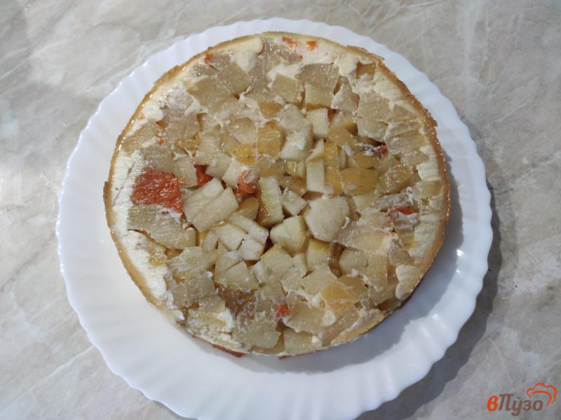 Фото приготовление рецепта: Творожный пирог с яблоками и тыквой шаг №8