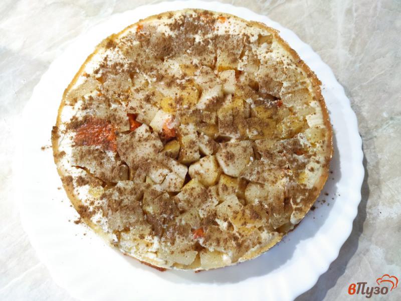 Фото приготовление рецепта: Творожный пирог с яблоками и тыквой шаг №9