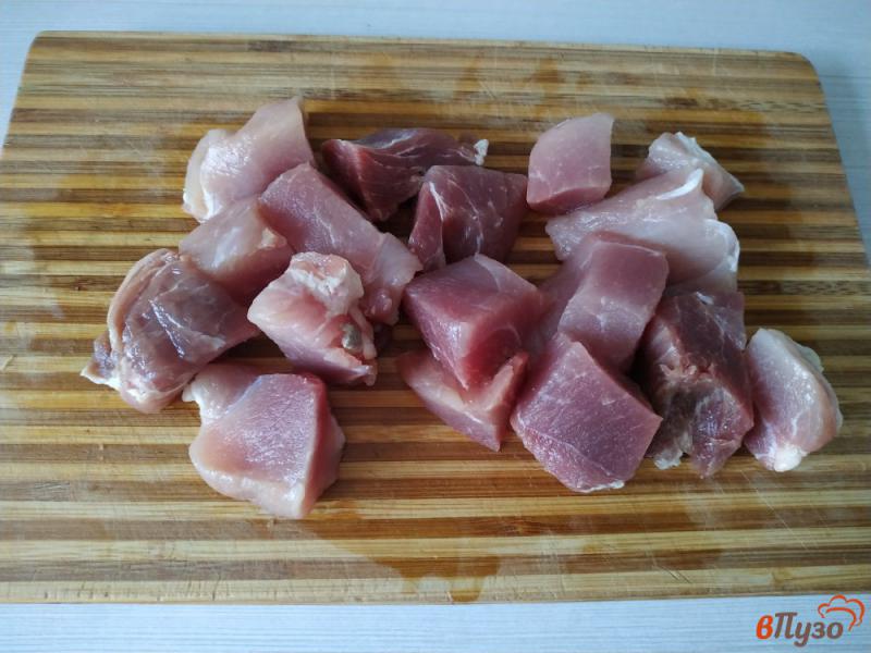 Фото приготовление рецепта: Капуста тушёная со свининой и фасолью шаг №1