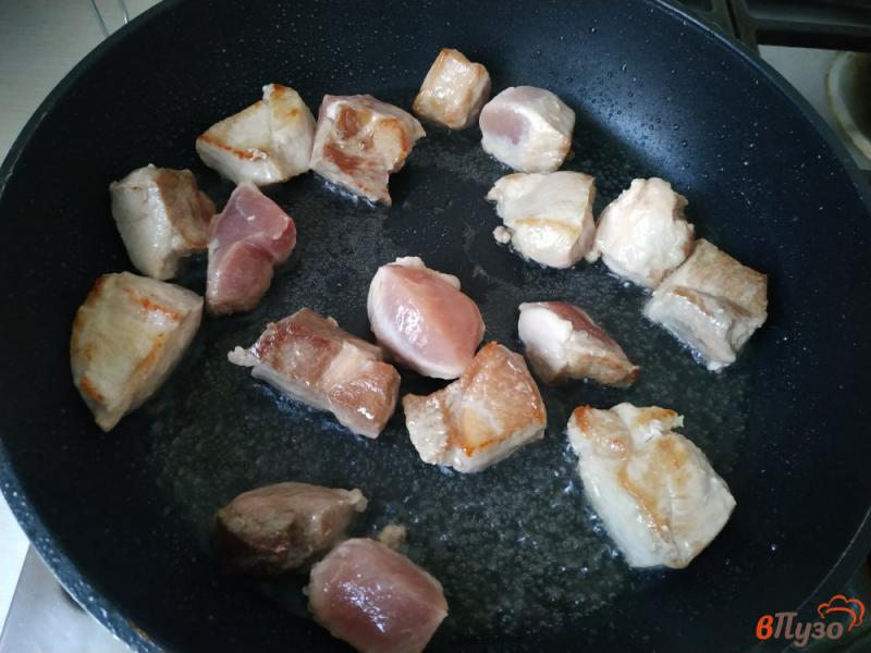 Фото приготовление рецепта: Капуста тушёная со свининой и фасолью шаг №2