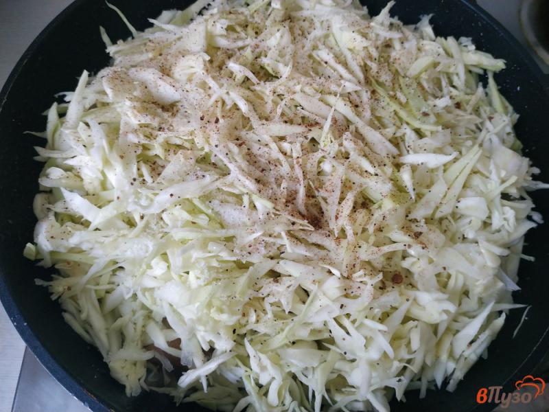 Фото приготовление рецепта: Капуста тушёная со свининой и фасолью шаг №6