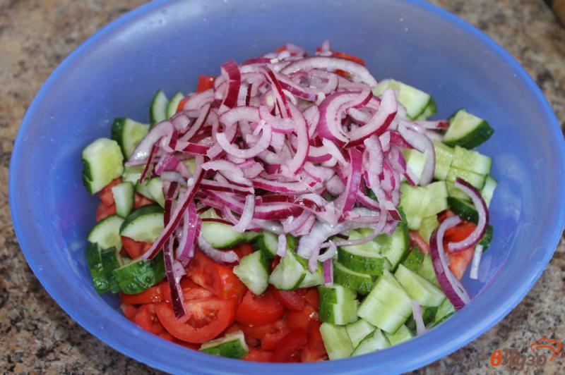 Фото приготовление рецепта: Овощной салат с дайконом шаг №3