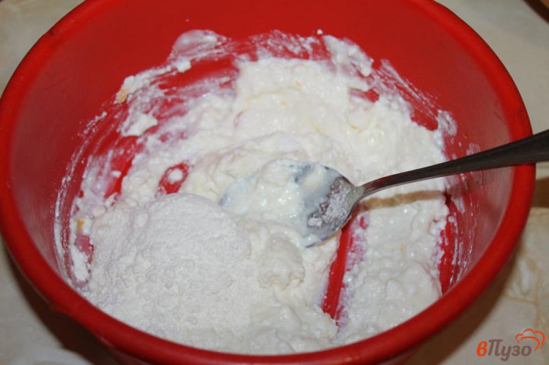 Фото приготовление рецепта: Творожные оладьи с йогуртом шаг №3