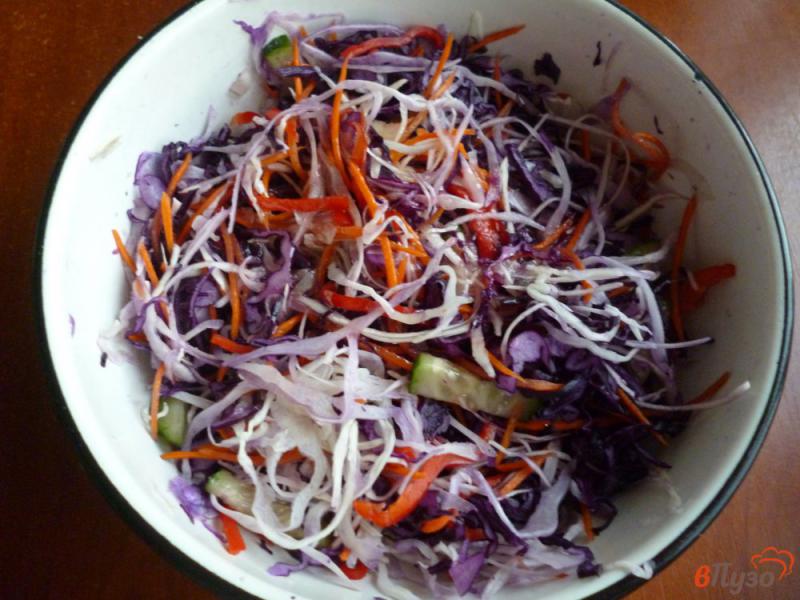Фото приготовление рецепта: Салат из двух видов капусты шаг №7