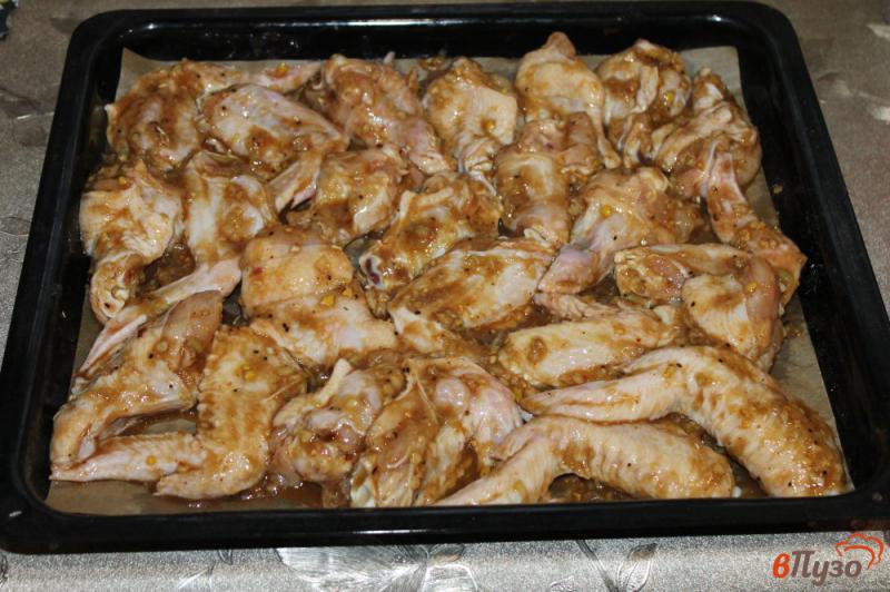 Фото приготовление рецепта: Запеченные куриные крылья с киви и лимоном шаг №6