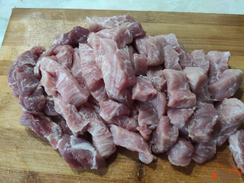 Фото приготовление рецепта: Подлива из свинины с овощами шаг №1