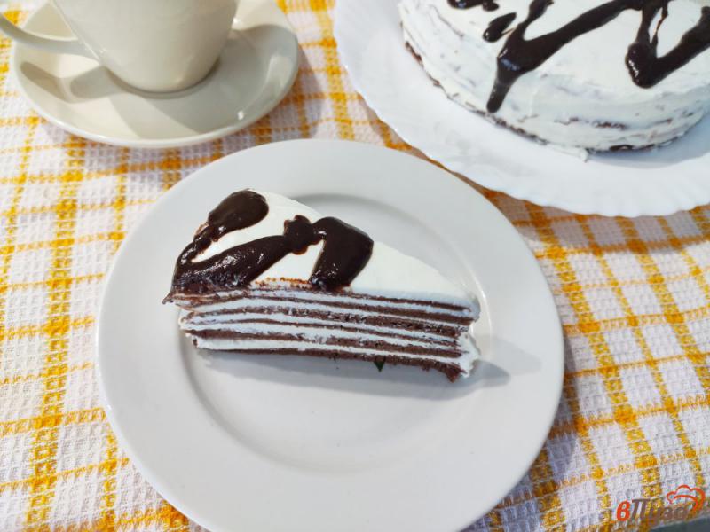 Фото приготовление рецепта: Блинный торт с творожным кремом шаг №11