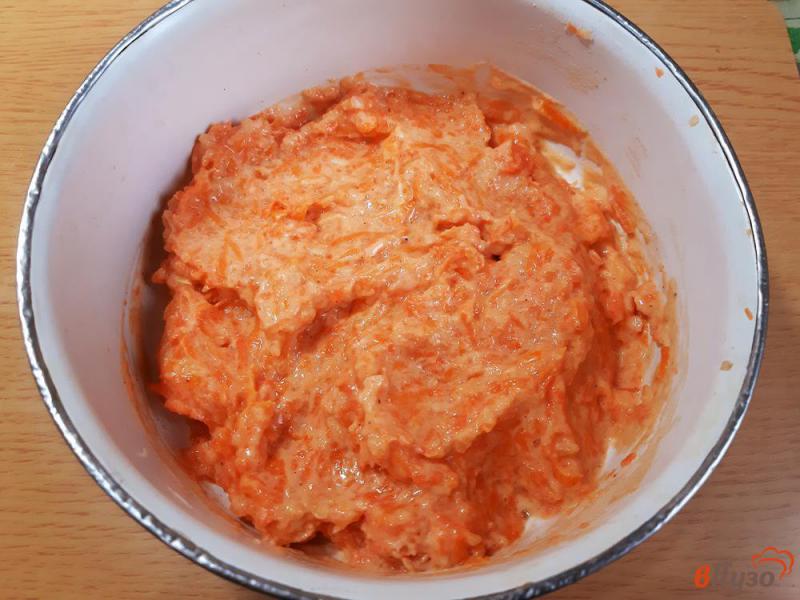 Фото приготовление рецепта: Оладьи из тыквы с морковью шаг №6