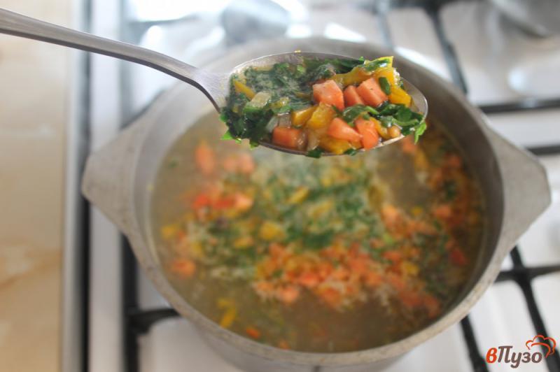 Фото приготовление рецепта: Овощной суп с домашней колбасой шаг №5