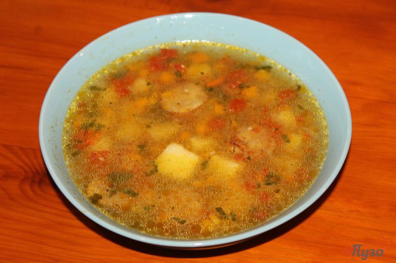 Фото приготовление рецепта: Овощной суп с домашней колбасой шаг №6