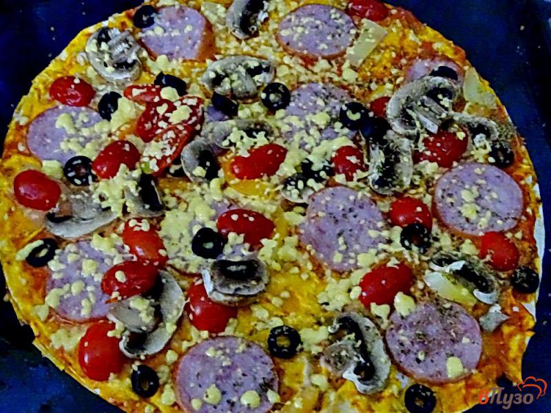 Фото приготовление рецепта: Пицца на лаваше шаг №9
