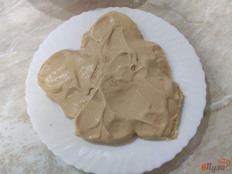 Фото приготовление рецепта: Бисквитный торт с кремом из вареной сгущенки и сметаны шаг №9