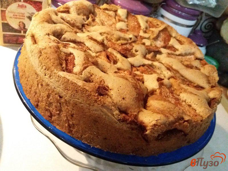 Фото приготовление рецепта: Бисквитный пирог с яблоками шаг №9