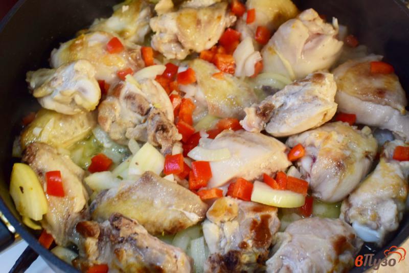 Фото приготовление рецепта: Курица с луком и болгарским перцем шаг №3