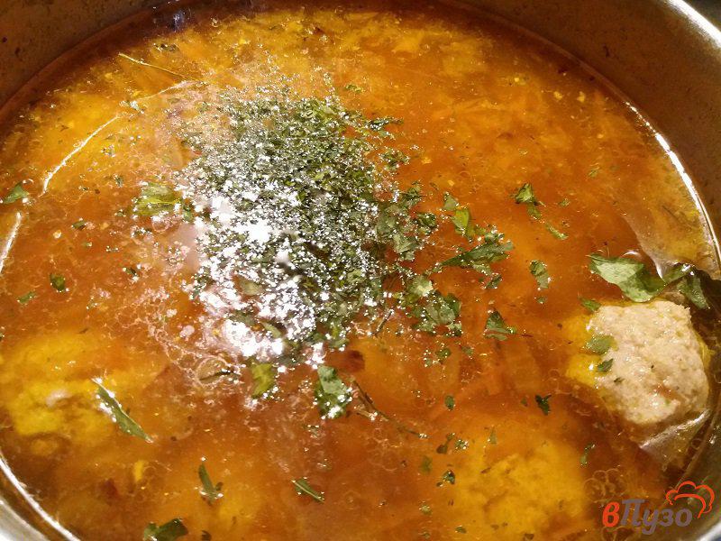 Фото приготовление рецепта: Суп с фрикадельками шаг №10