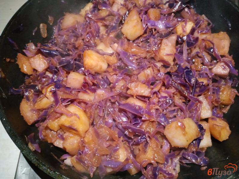 Фото приготовление рецепта: Овощное рагу с краснокачанной капустой шаг №9