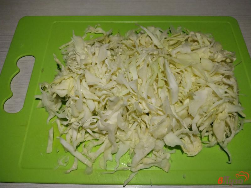 Фото приготовление рецепта: Тушёная капуста с курицей и овощами шаг №7