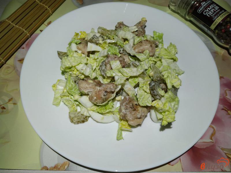 Фото приготовление рецепта: Салат с куриной грудкой и пекинской капустой шаг №10