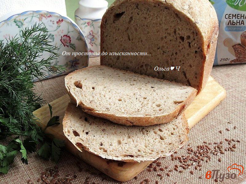 Фото приготовление рецепта: Сметанный цельнозерновой хлеб с семенами льна шаг №6