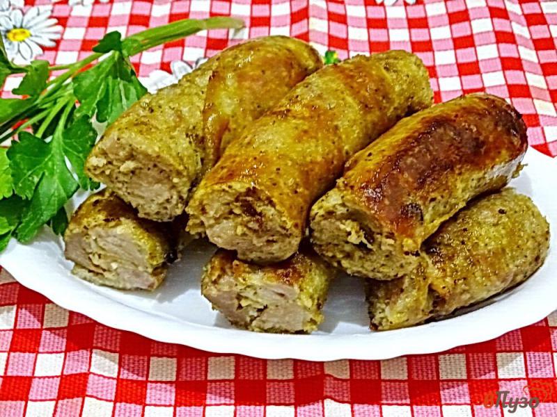 Фото приготовление рецепта: Колбаски домашние со свининой и курицей шаг №9