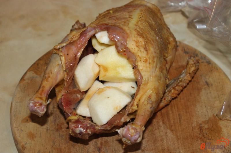 Фото приготовление рецепта: Запеченная утка с яблоками в рукаве шаг №6
