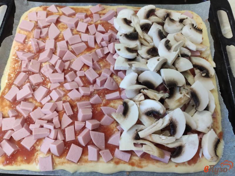 Фото приготовление рецепта: Пицца на майонезном тесте шаг №9