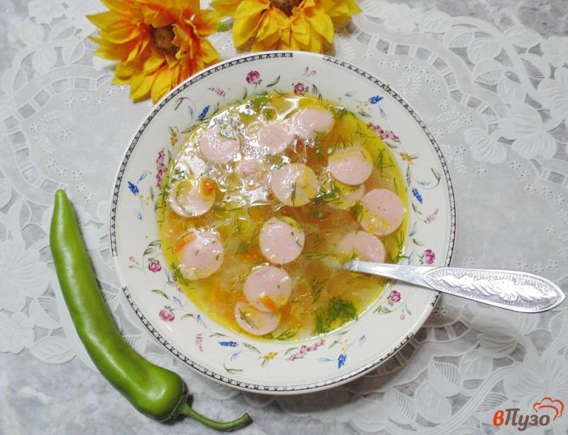 Фото приготовление рецепта: Суп с булгуром и сосисками шаг №6