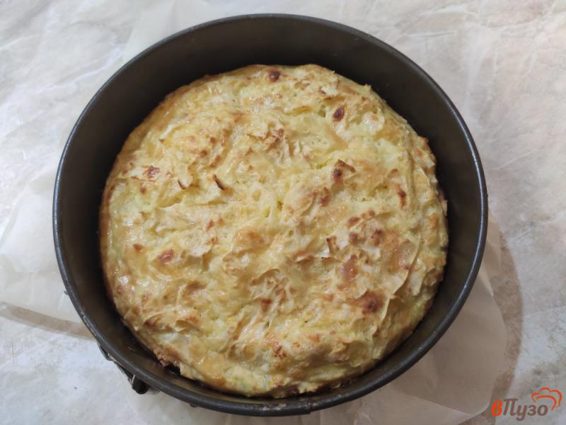 Фото приготовление рецепта: Сырный пирог с лавашом шаг №5