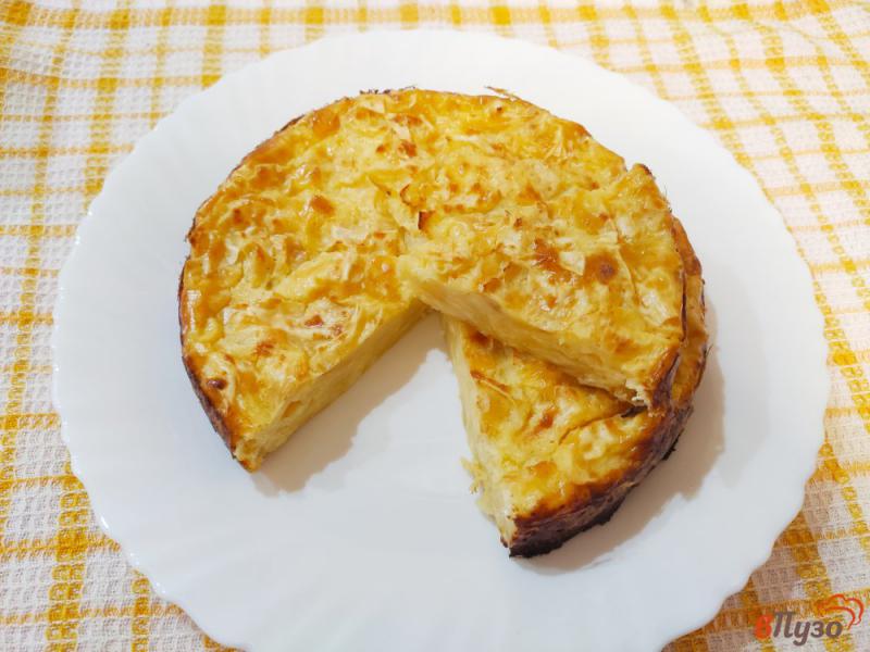 Фото приготовление рецепта: Сырный пирог с лавашом шаг №6