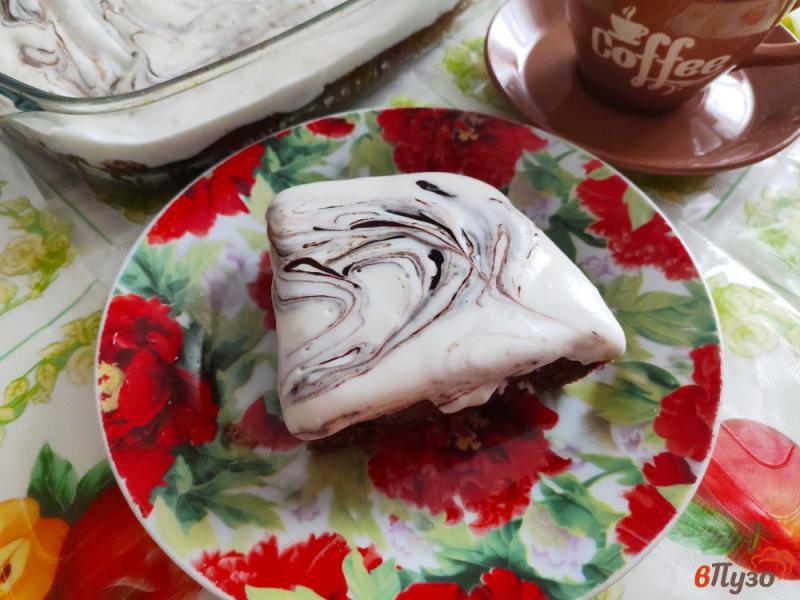 Фото приготовление рецепта: Шоколадный пирог со сметанным кремом шаг №14