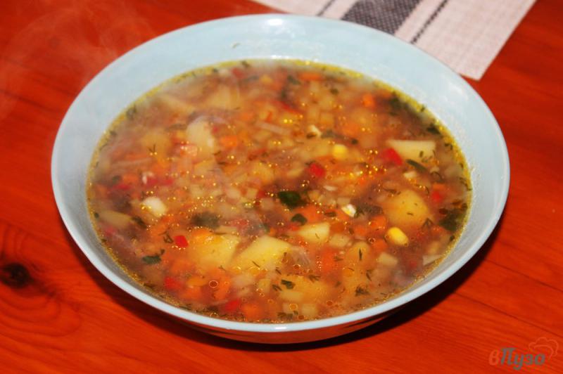 Фото приготовление рецепта: Картофельный суп с миксом замороженных овощей шаг №6
