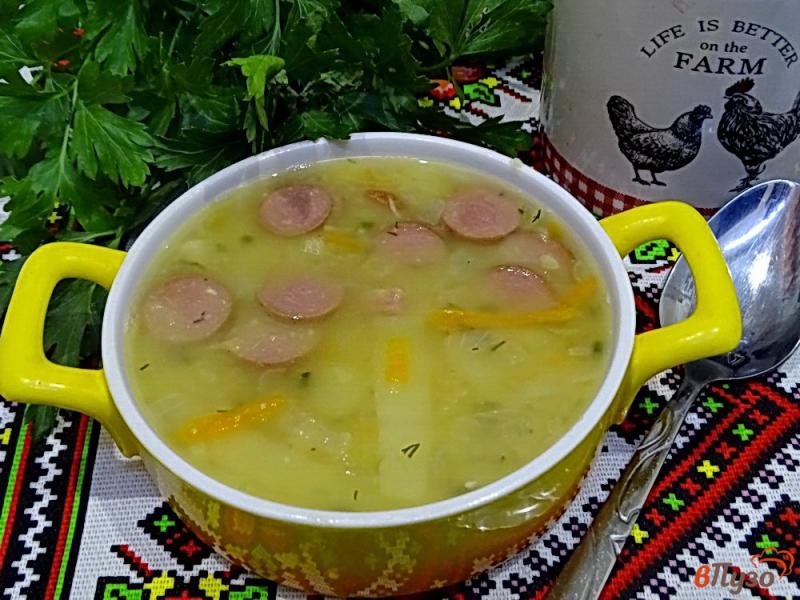 Фото приготовление рецепта: Гороховый суп с сосисками шаг №7